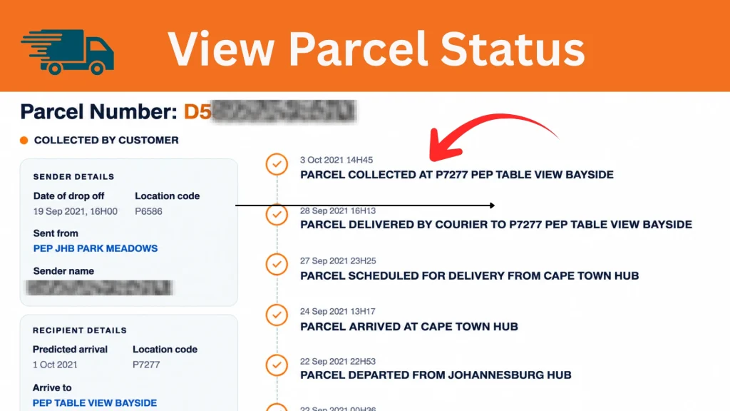 Step 3: Read your parcel's current status